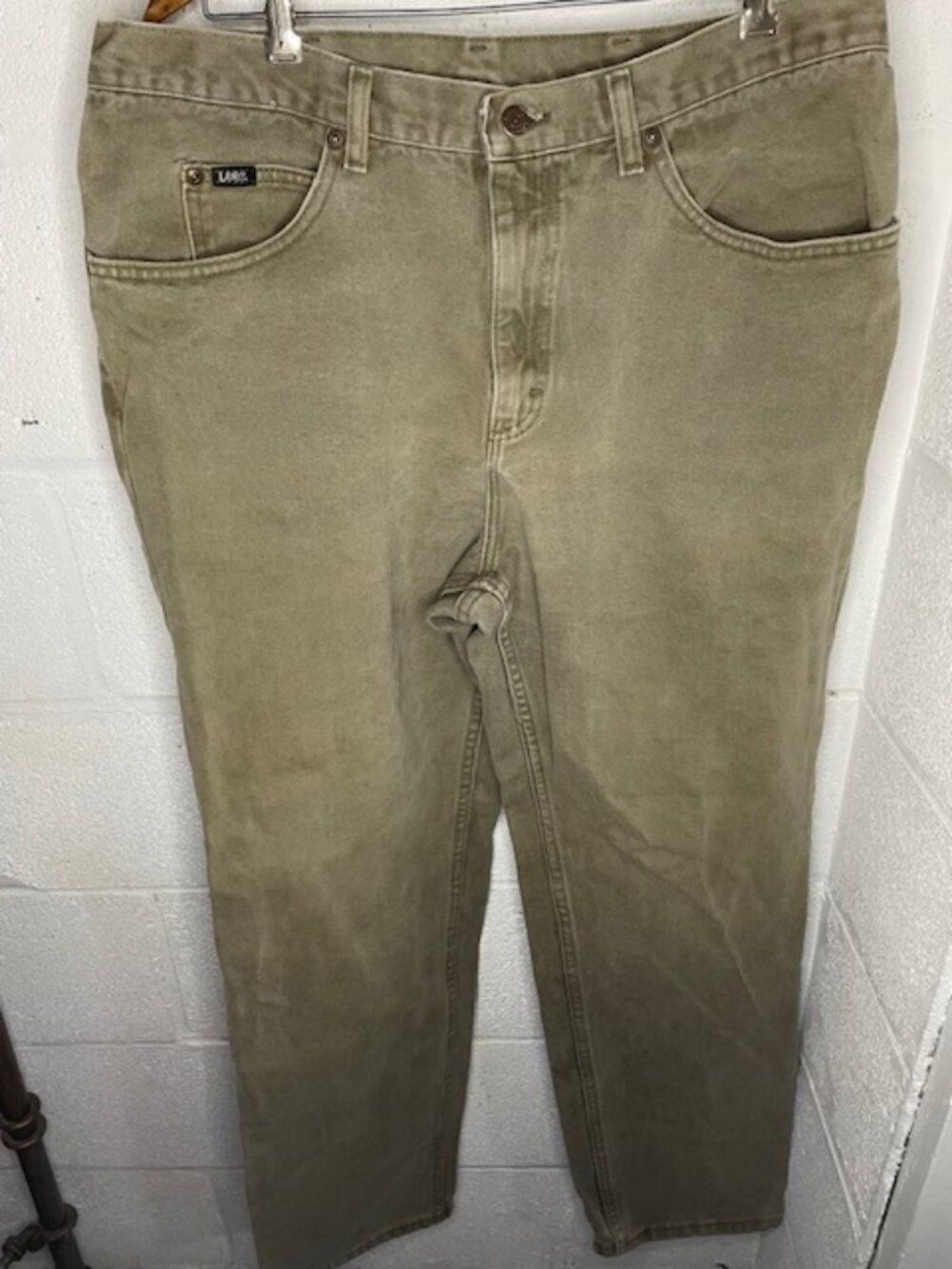 Lee Denim Straight Cut Pants in Beige/Tan